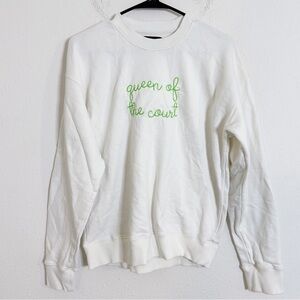 Lingua Franca queen of the court embroidered tennis collection sweatshirt